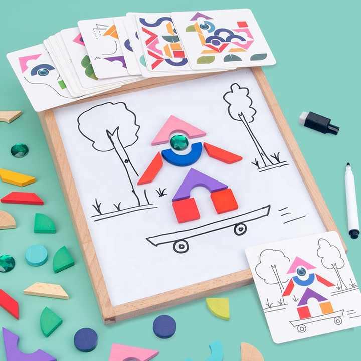 Creative Wooden Tangram Puzzle Board - Little Explorers