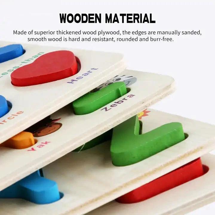 Chunky Wooden Alphabet Puzzle With Animal - Little Explorers