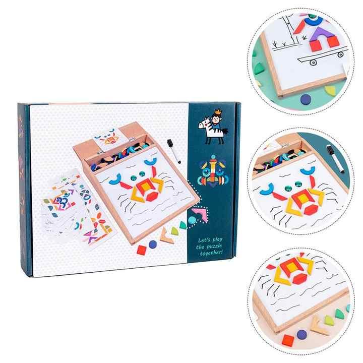 Creative Wooden Tangram Puzzle Board - Little Explorers