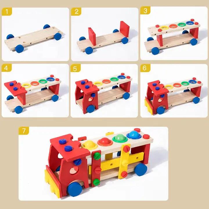 Build & Play Screw Car ‚Wooden Assembly Toy - Little Explorers