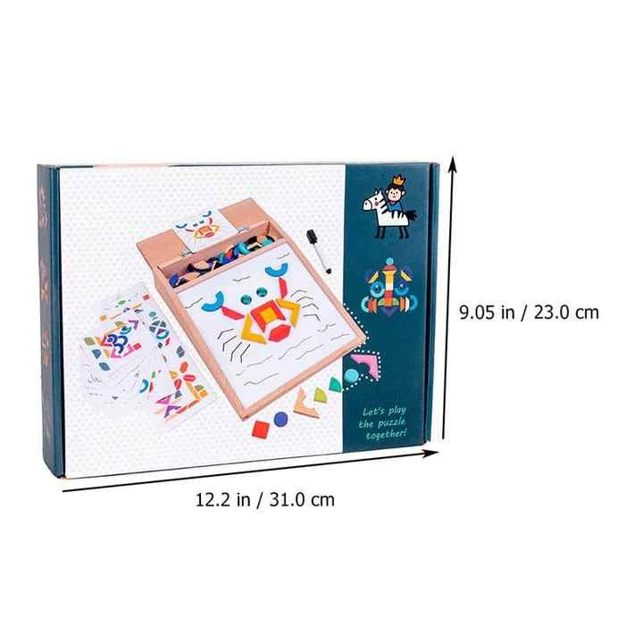 Creative Wooden Tangram Puzzle Board - Little Explorers