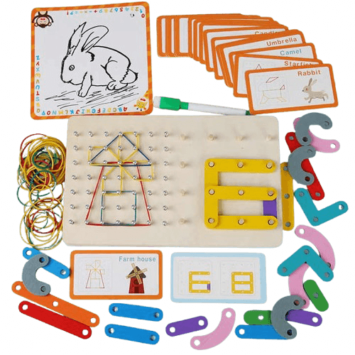Multifunctional Wooden Geometry Nail Board - Little Explorers