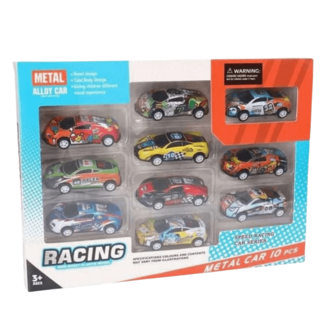 Metal Car 10-Piece Racing Set - Little Explorers