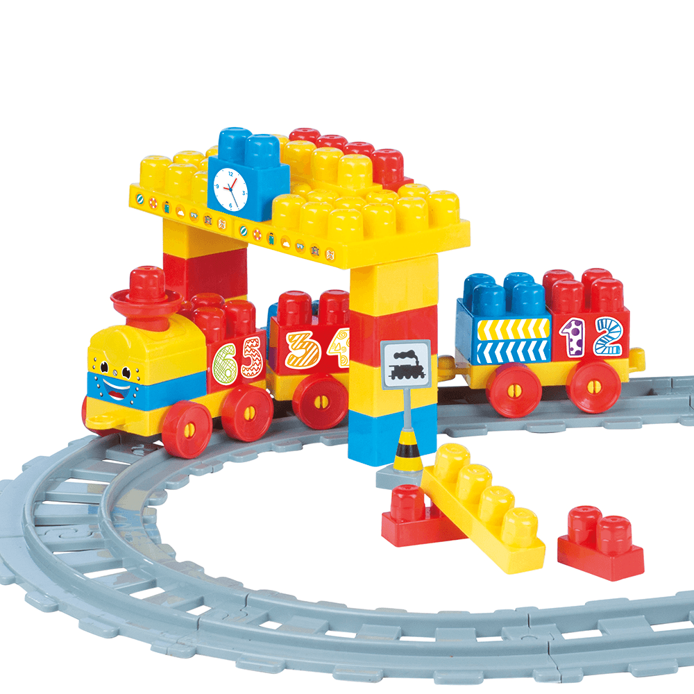 58-Piece Train and Track Lego Set - Little Explorers