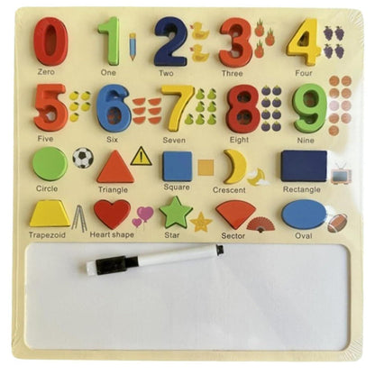 Educational Numbers and Shapes Puzzle Board - Little Explorers