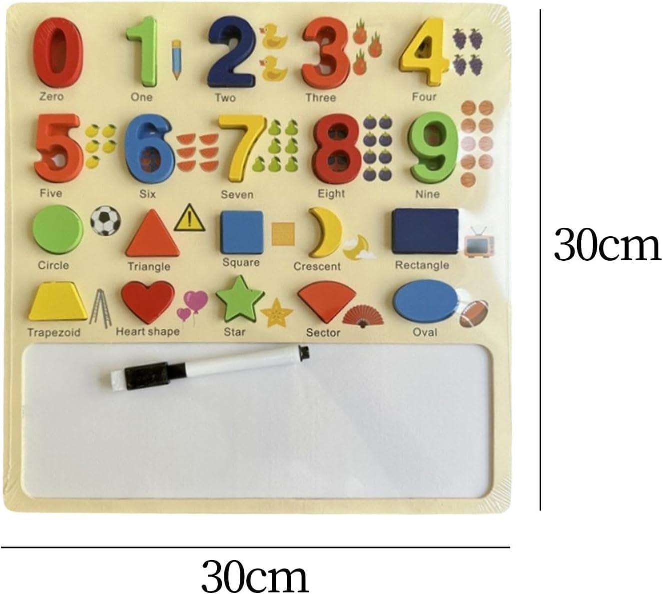 Educational Numbers and Shapes Puzzle Board - Little Explorers