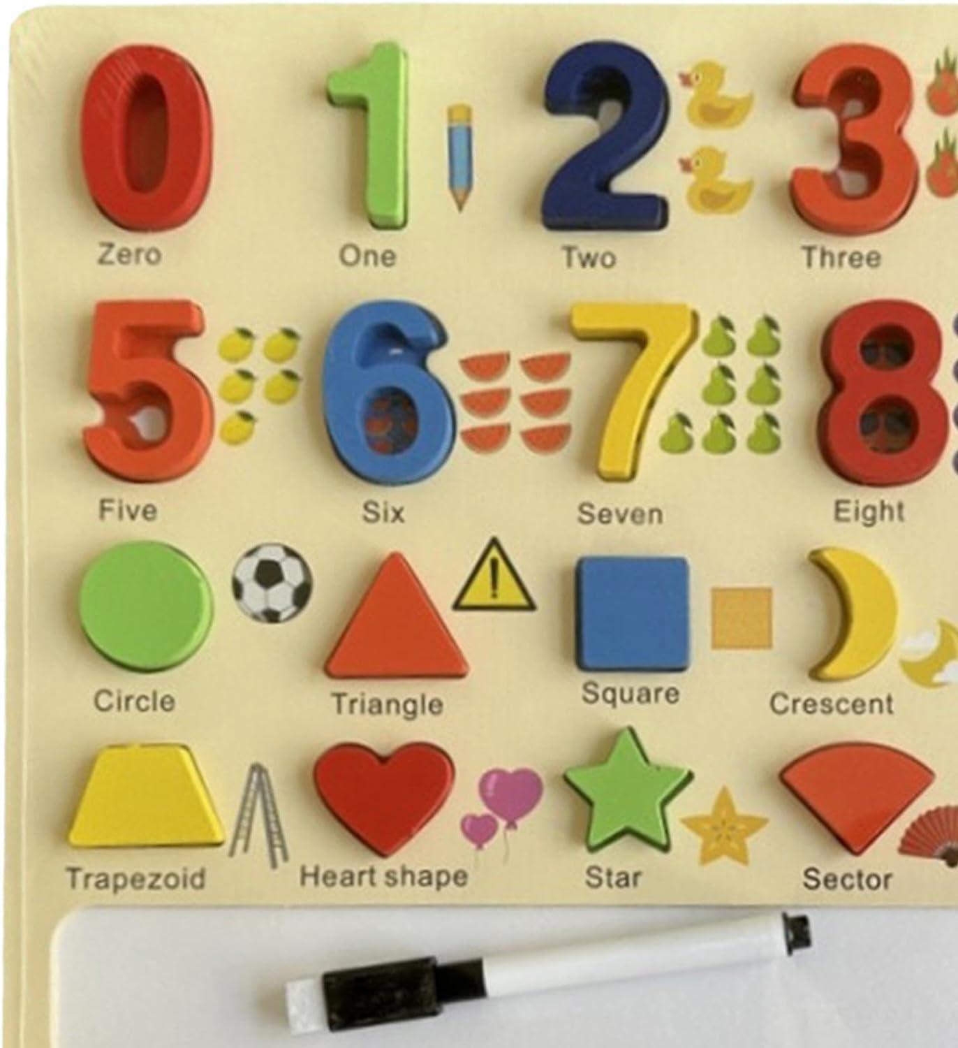 Educational Numbers and Shapes Puzzle Board - Little Explorers
