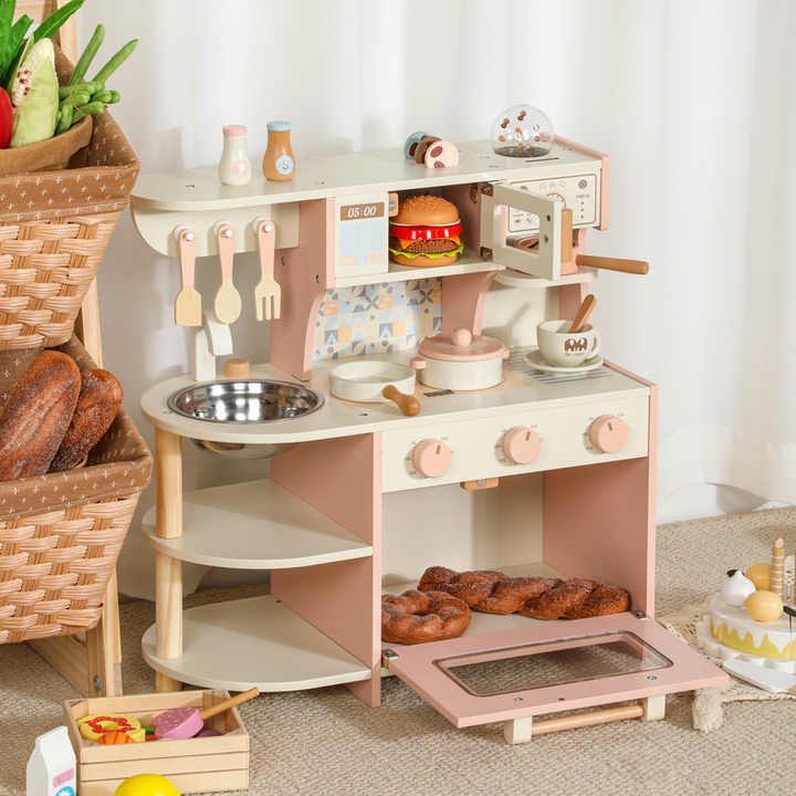 Wooden Play Kitchen Set
