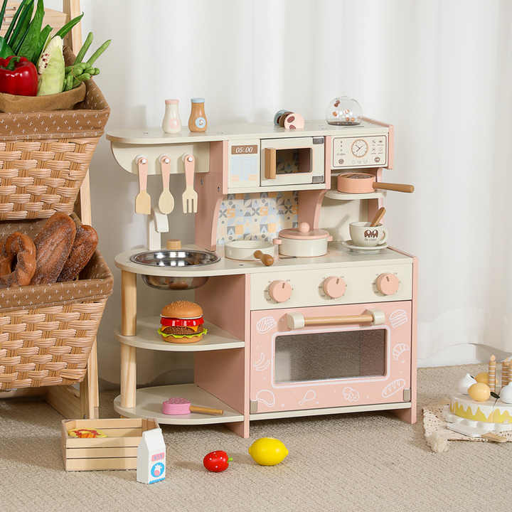 Wooden Play Kitchen Set