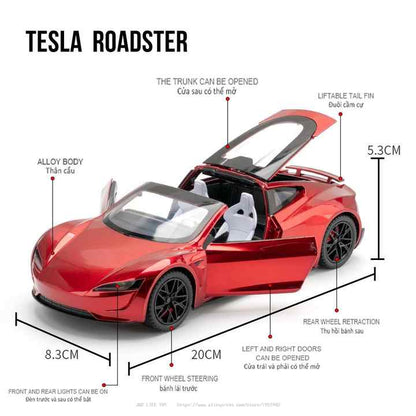 Tesla Roadster Alloy - 1:24 Scale