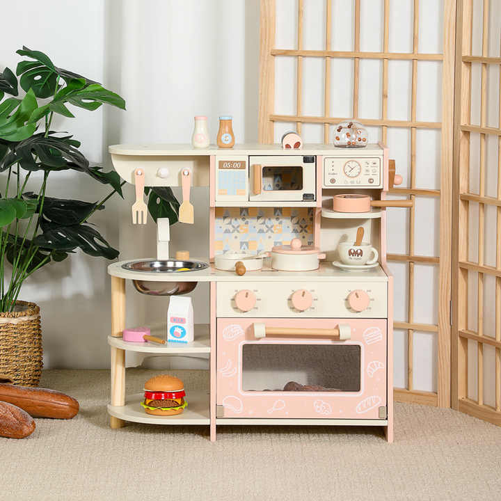 Wooden Play Kitchen Set