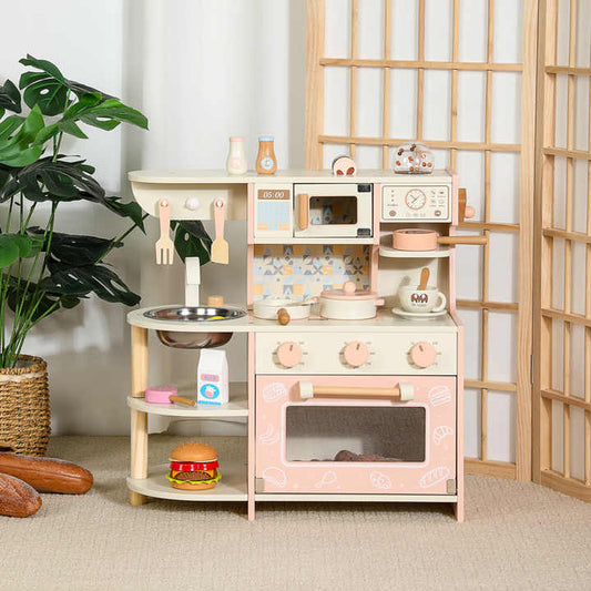 Wooden Play Kitchen Set