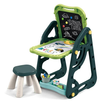 Artist Drawing Board - Double-Sided Easel with Stool - Little Explorers