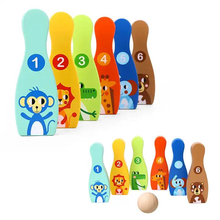 Animal Friends Bowling Game ‚ Wooden Play Set - Little Explorers