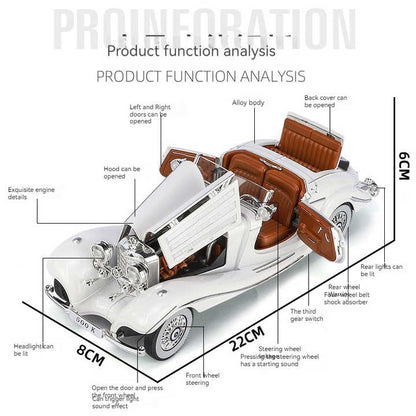 500K Classic Vintage Car Model - 1:24 Scale