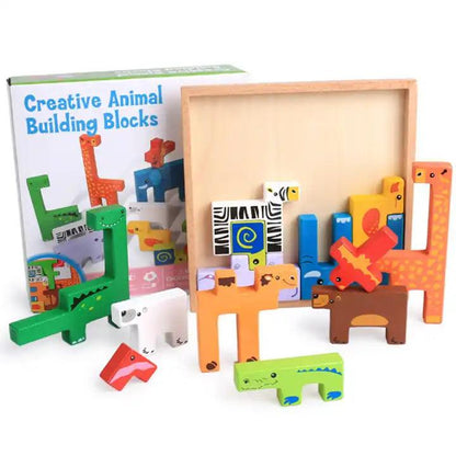 Animal Stacking Wooden Puzzle - Little Explorers