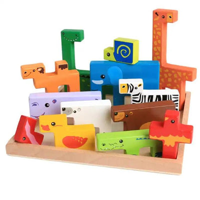 Animal Stacking Wooden Puzzle - Little Explorers