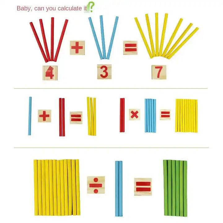 Wooden Math Counting Sticks - Little Explorers