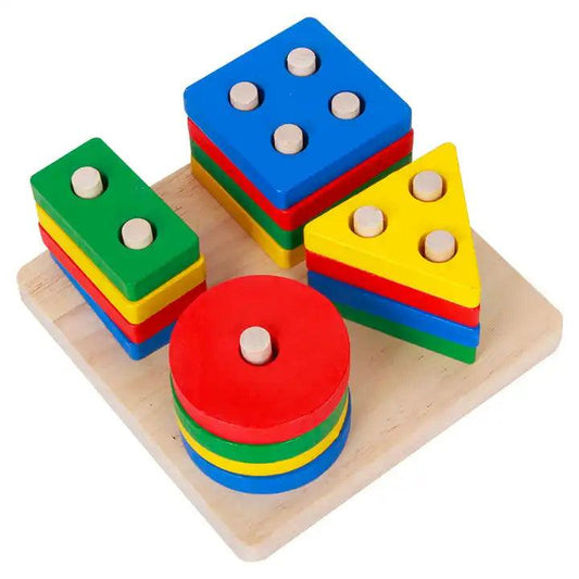 Wooden Geometric Shape Sorter 4 - Little Explorers