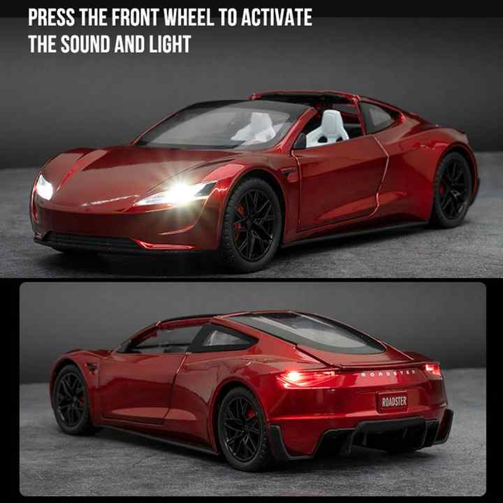 Tesla Roadster Alloy - 1:24 Scale