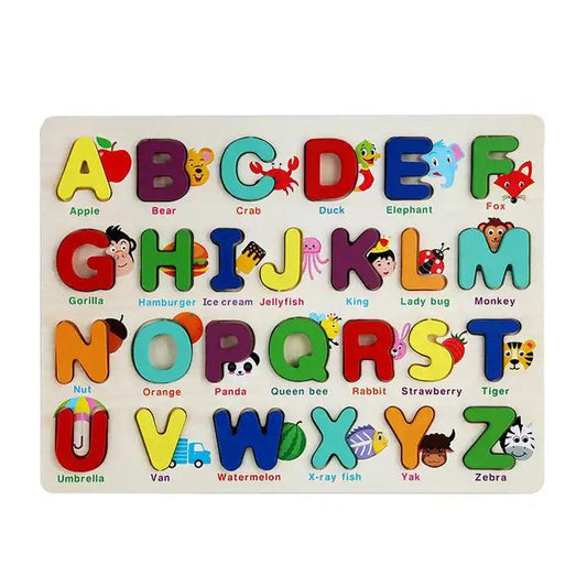 Chunky Wooden Alphabet Puzzle With Animal - Little Explorers