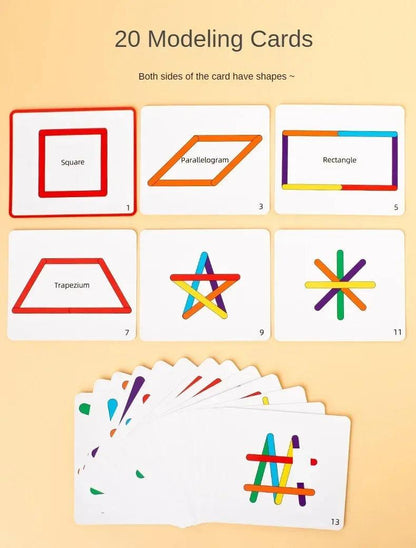 Creative Shape Builder ‚DIY Wooden Stick Puzzle - Little Explorers