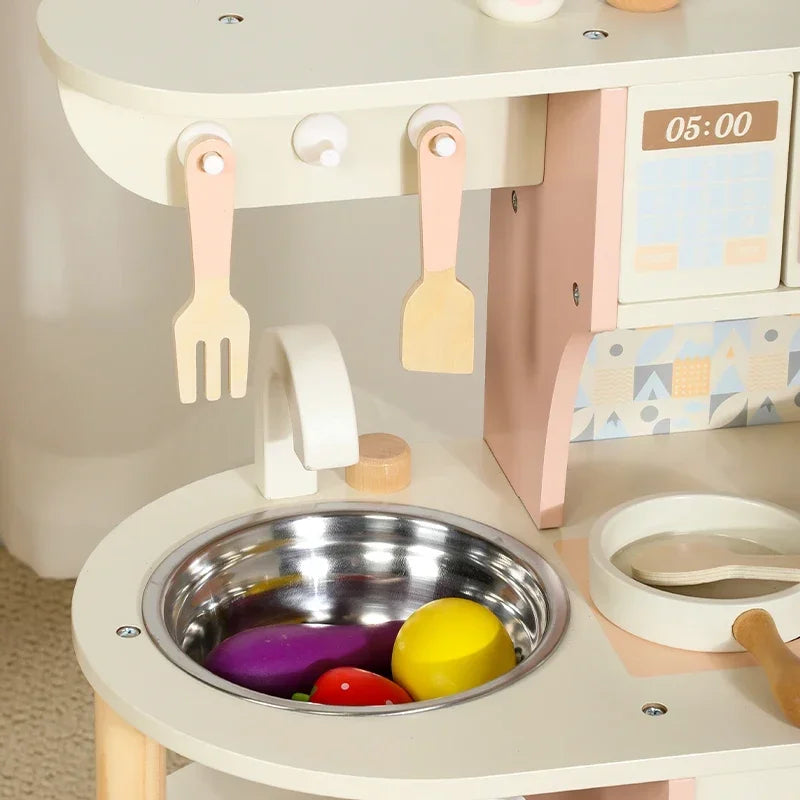 Wooden Play Kitchen Set