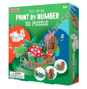 3D Paint by Number Animal Puzzle - DIY Craft Kit - Little Explorers
