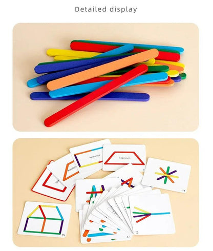 Creative Shape Builder ‚DIY Wooden Stick Puzzle - Little Explorers