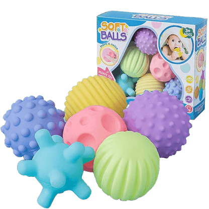 Multi-Texture Baby Sensory Balls (Set of 6) - Little Explorers