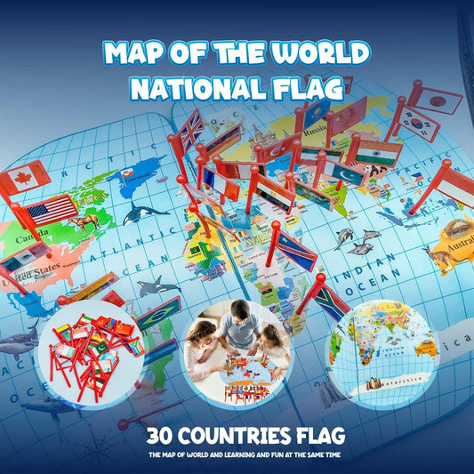 World Map with National Flags - Little Explorers