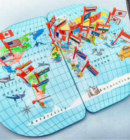 World Map with National Flags - Little Explorers