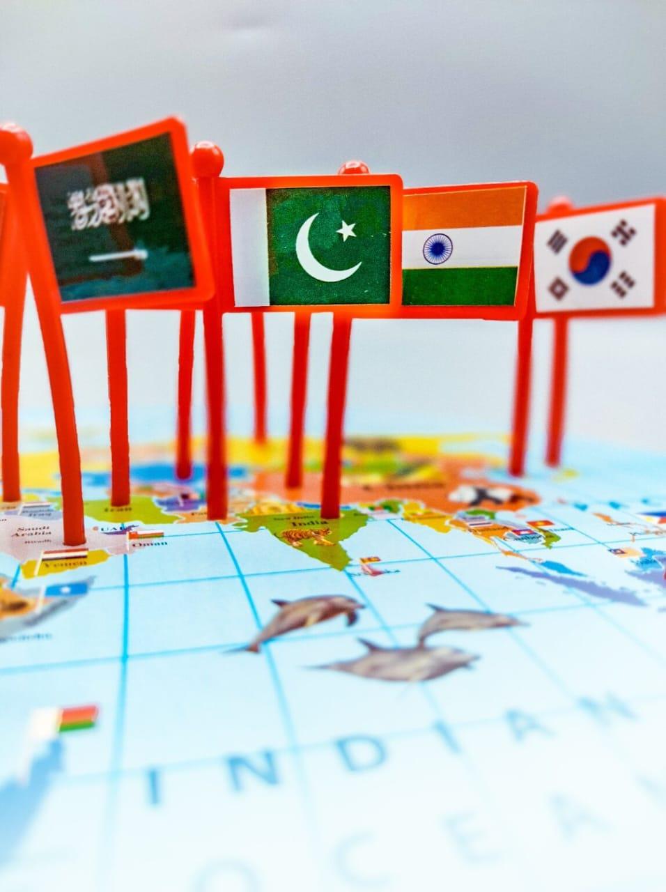 World Map with National Flags - Little Explorers