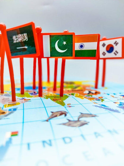 World Map with National Flags - Little Explorers