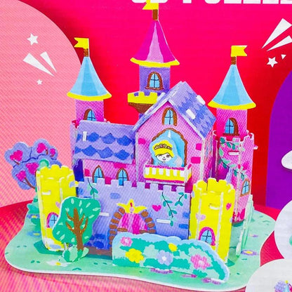 3D Paint by Number Castle Puzzle - DIY Craft Kit - Little Explorers