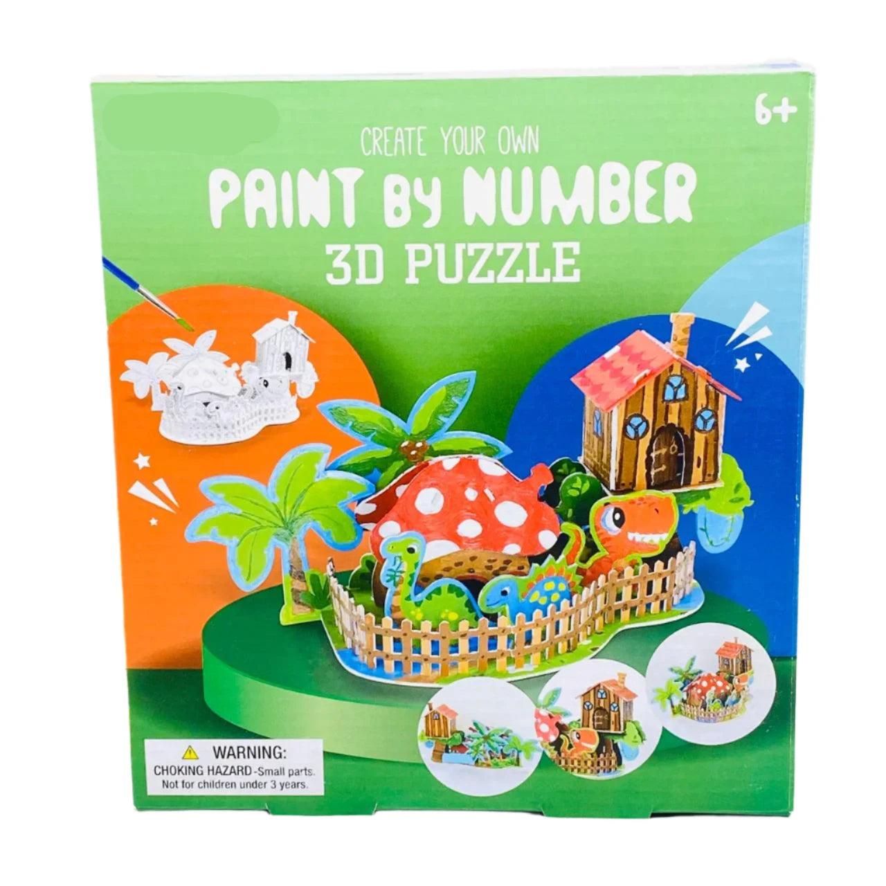 3D Paint by Number Animal Puzzle - DIY Craft Kit - Little Explorers
