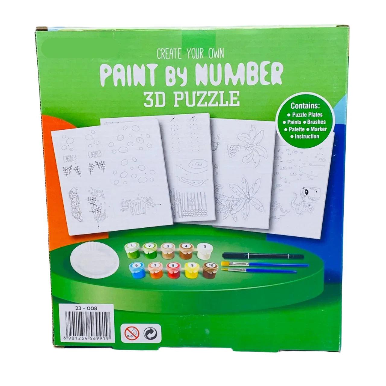 3D Paint by Number Animal Puzzle - DIY Craft Kit - Little Explorers