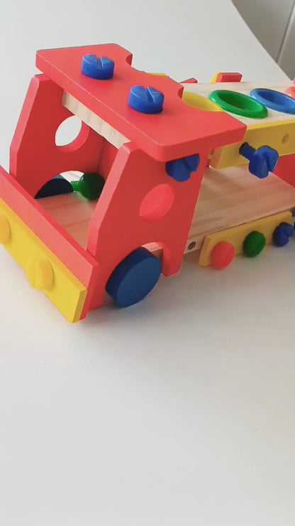 Build & Play Screw Car ‚Wooden Assembly Toy