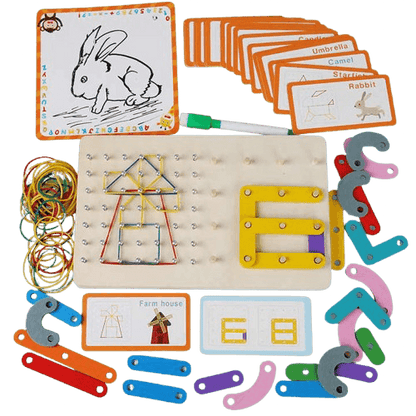 Multifunctional Wooden Geometry Nail Board - Little Explorers